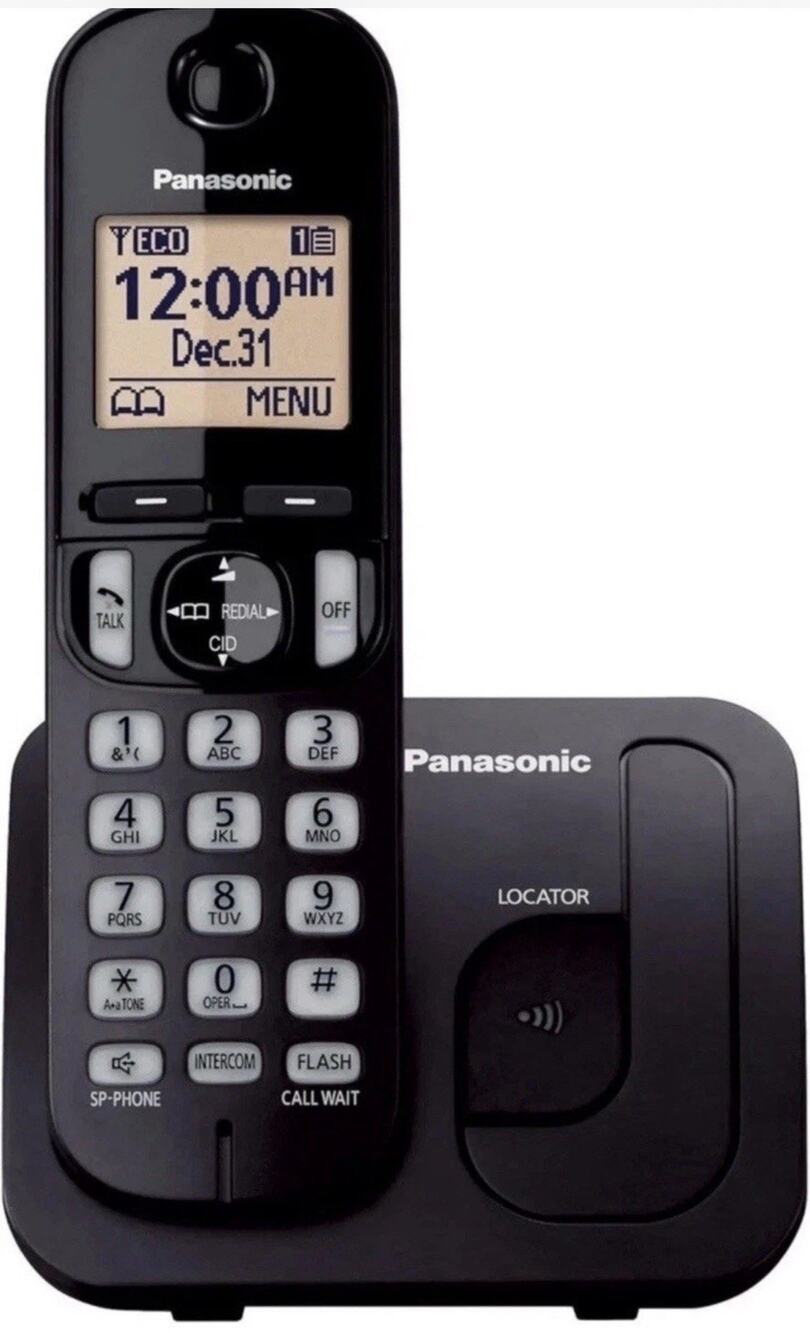 Panasonic KX-TGC200B Cordless Phone Black 1.6” Backlit Speakerphone Call Block